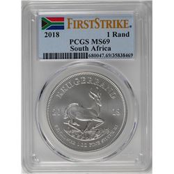 2018 South Africa Krugerrand Silver Coin PCGS MS69 First Issue