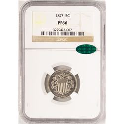 1878 Proof Shield Nickel Coin NGC PF66 CAC