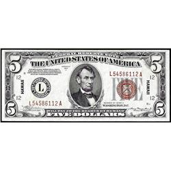 1934A $5 Hawaii WWII Emergency Issue Federal Reserve Note