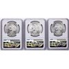 Image 2 : Lot of (3) 1968Mo Mexico City Olympics 25 Pesos Silver Coins NGC MS66