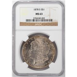 1878-S $1 Morgan Silver Dollar Coin NGC MS63