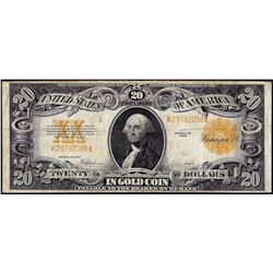1922 $20 Gold Certificate Note - Hole Above Right Seal