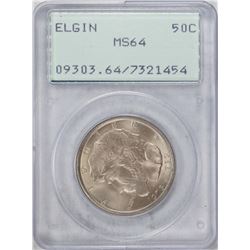 1936 Elgin Commemorative Half Dollar Coin PCGS MS64 Old Green Rattler