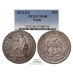 1873-CC $1 Trade Silver Dollar Coin PCGS XF40