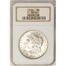1886 $1 Morgan Silver Dollar Coin NGC MS64