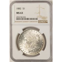 1882 $1 Morgan Silver Dollar Coin NGC MS63