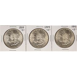 Lot of (3) 1884-O $1 Morgan Silver Dollar Coins