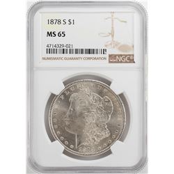 1878-S $1 Morgan Silver Dollar Coin NGC MS65