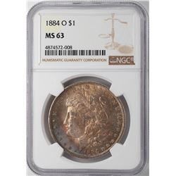 1884-O $1 Morgan Silver Dollar Coin NGC MS63 Nice Toning