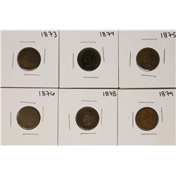 Set of 1873-1879 (No 1877) Indian Head Cent Coins