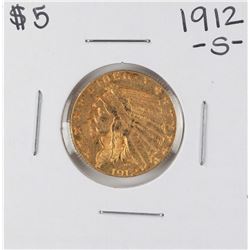 1912-S $5 Indian Head Half Eagle Gold Coin