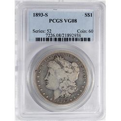 1893-S $1 Morgan Silver Dollar Coin PCGS VG08