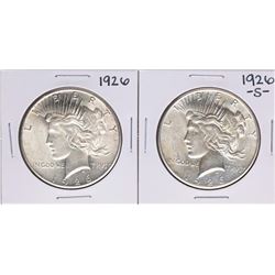 Lot of 1926 & 1926-S $1 Peace Silver Dollar Coins