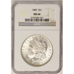 1889 $1 Morgan Silver Dollar Coin NGC MS64
