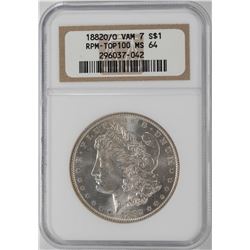 1882-O/O VAM-7 $1 Morgan Silver Dollar Coin NGC MS64 Top 100
