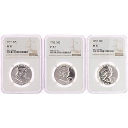 Lot of 1957-1959 Franklin Half Dollar Coins NGC PF67