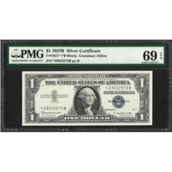 1957B $1 Silver Certificate STAR Note Fr.1621* PMG Superb Gem Uncirculated 69PPQ