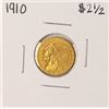 Image 1 : 1910 $2 1/2 Indian Head Quarter Eagle Gold Coin