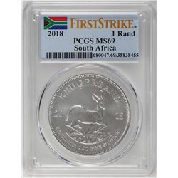 2018 South Africa Krugerrand Silver Coin PCGS MS69 First Issue