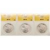 Image 1 : Lot of (3) 1923 $1 Peace Silver Dollar Coins ANACS MS64