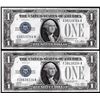 Image 1 : Lot of (2) 1928A $1 Funnyback Silver Certificate Notes