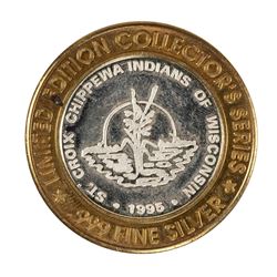 .999 Fine Silver St. Croix Casino Turtle Lake $10 Limited Edition Gaming Token