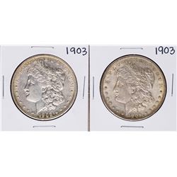 Lot of (2) 1903 $1 Morgan Silver Dollar Coins