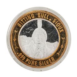 .999 Silver Sitting Bull $10 Casino Limited Native American Series Gaming Token