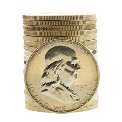 Roll of (20) Proof 1957 Franklin Half Dollar Coins