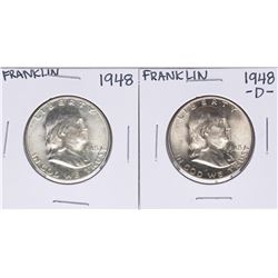 Lot of 1948 & 1948-D Franklin Half Dollar Coins