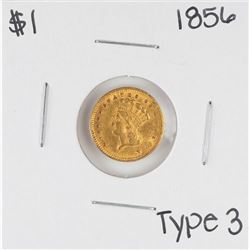 1856 Type 3 $1 Indian Princess Head Gold Dollar Coin