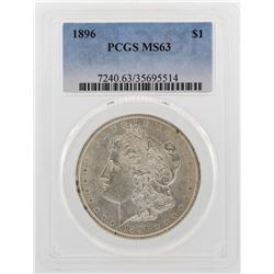 1896 $1 Morgan Silver Dollar Coin PCGS MS63