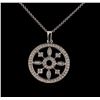 Image 1 : 0.44 ctw Diamond Pendant With Chain - 14KT White Gold