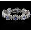14KT White Gold 11.11 ctw Tanzanite and Diamond Bracelet