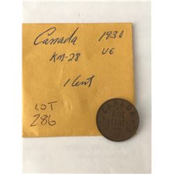 1930 Canada 1 Cent Very Good Grade