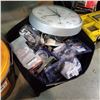 Image 1 : FABRIC BOX LOT OF GAUGES AND SCHOOL CLOCK