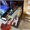 Image 1 : TOTE OF SURVEYORS TRIPOD, PNEUMATIC EPOXY GUN AND MORE