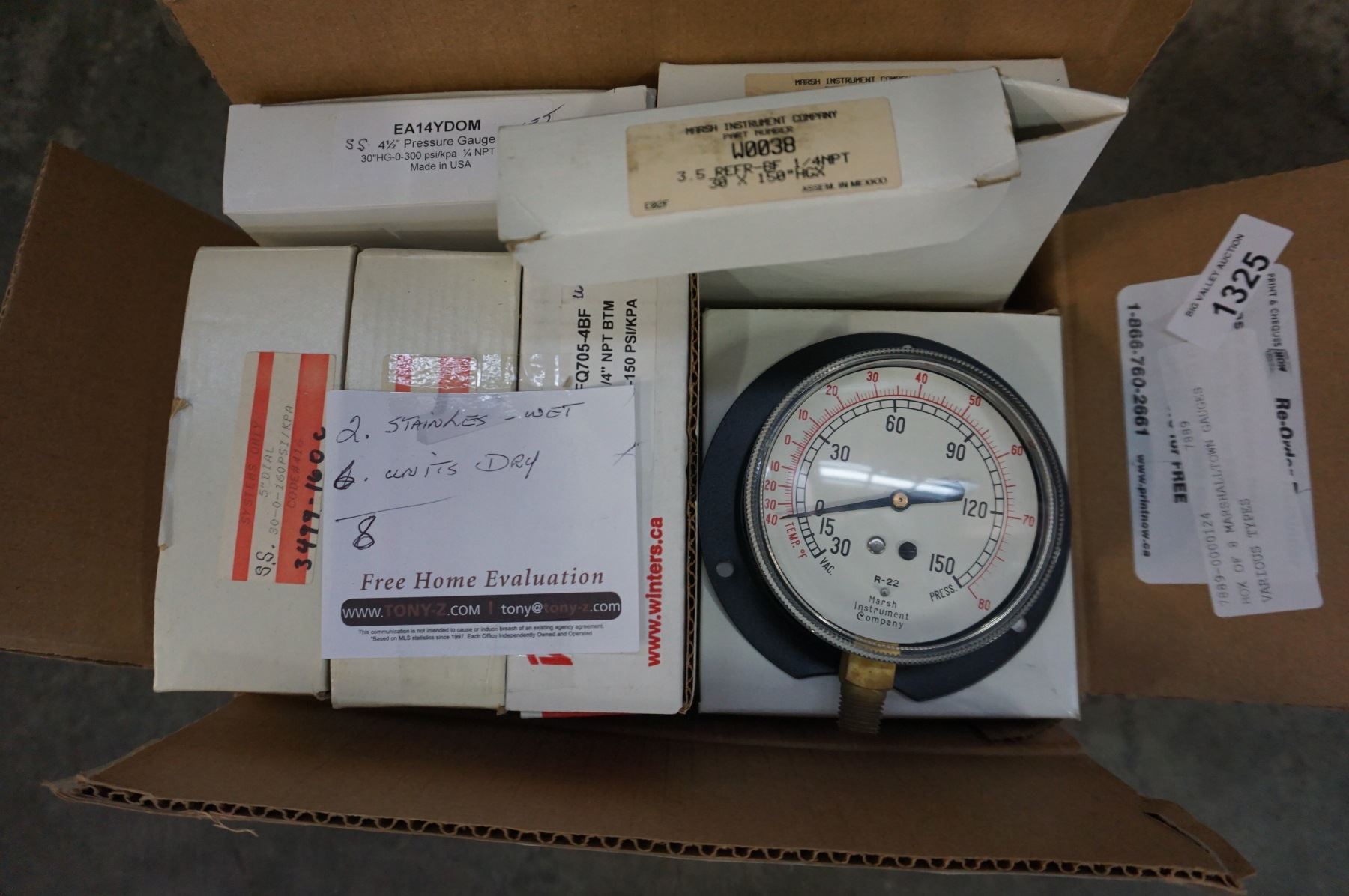 BOX OF 8 MARSHALLTOWN GAUGES VARIOUS TYPES