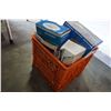 Image 2 : ORANGE CRATE OF DOOR KNOBS, LEVER SETS, AND PRIVACY KNOB SETS
