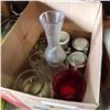 Image 2 : BOX OF GLASS STEINS AND VASES