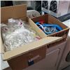 Image 1 : BOX OF BODY GLOVE SWIMMING GOGGLES AND BOX OF PARTY SUPPLIES
