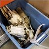 Image 2 : BLUE TOTE OF ANIMAL SKULLS, BONES, HORNS, AND FUR