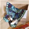 Image 2 : LEADED GLASS BUTTERFLY LAMP