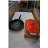 Image 1 : NEW 12" ARTISAN FORGED ALUMINUM W/ MARBLE COATING FRY PAN AND NEW 13.5" STONEWARE MARSEILLE CASSEROL