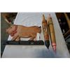 Image 1 : PIG COAT HANGER AND 2 WOODEN UMBRELLAS