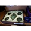 Image 2 : SHELF LOT OF EASTERN TEA SET AND WOODEN WARE PURSES ETC