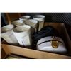 Image 3 : SHELF LOT OF EASTERN TEA SET AND WOODEN WARE PURSES ETC