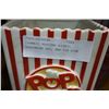 Image 3 : CERAMIC POPCORN BUCKET, SEASONING SET, AND TIN SIGN