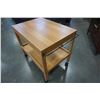Image 2 : PINE FLIP TOP ROLLING TABLE CART