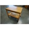 Image 3 : PINE FLIP TOP ROLLING TABLE CART